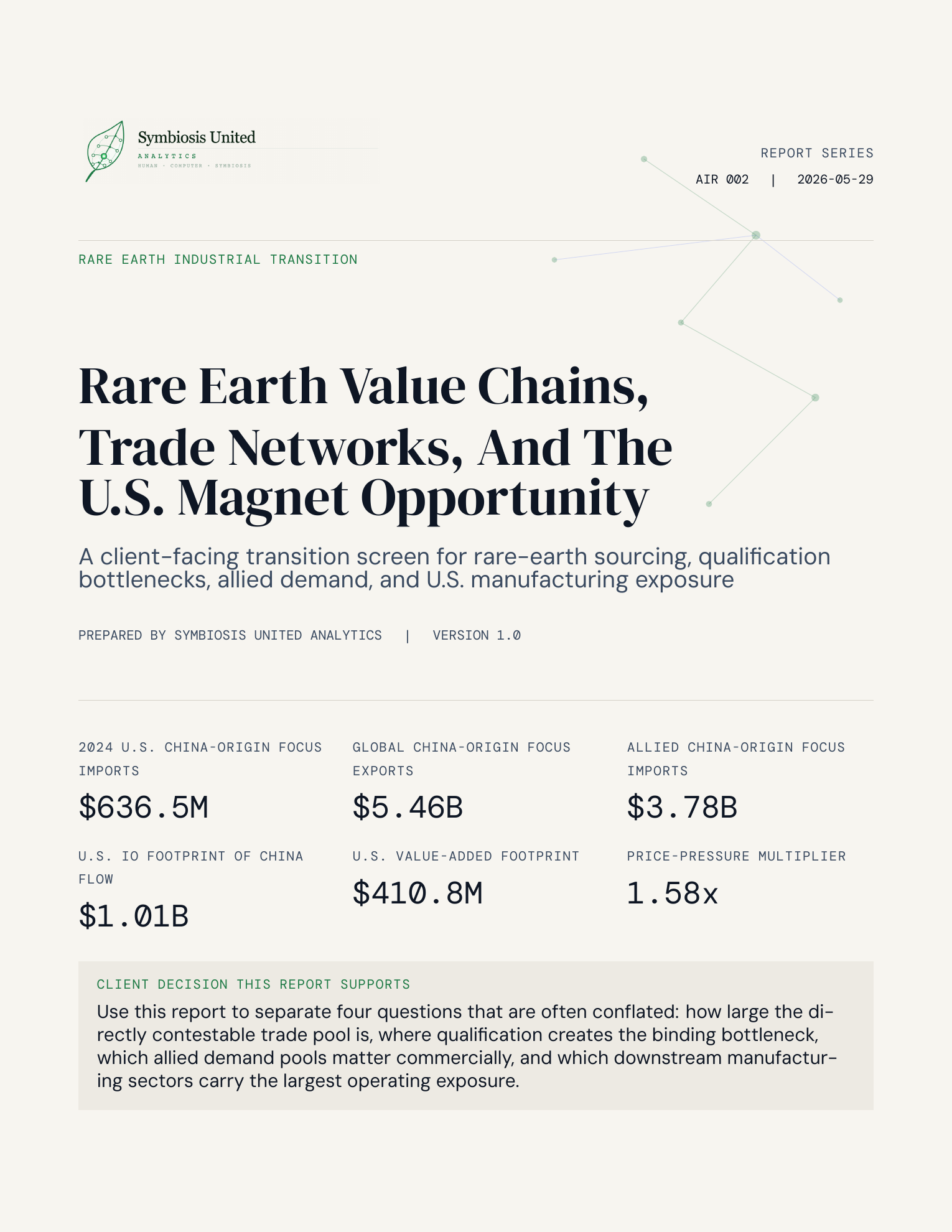 Cover page of AIR 002, Rare Earth GVC Transition